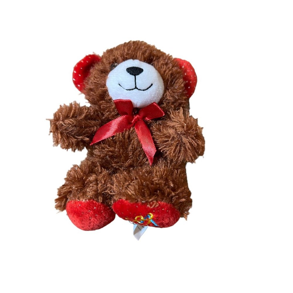 Greenbrier Brown Plush Bear Stuffed Animal Embroidered Present on Foot 7"